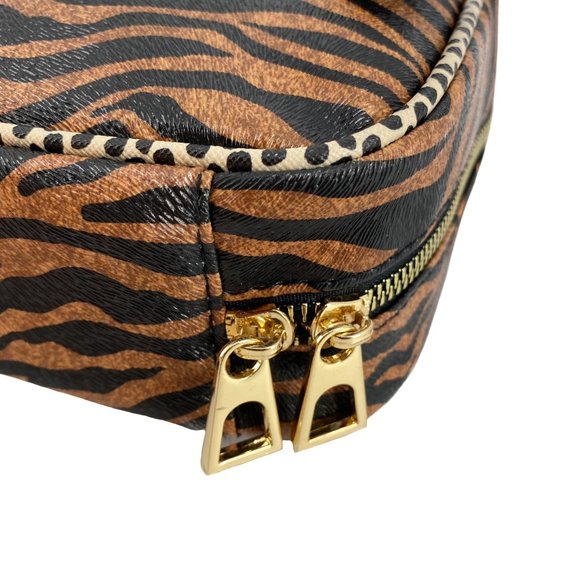 NICOLE MILLER NEW YORK Mixed Tiger Cheetah Print Cosmetic Skincare Travel Bag - Picture 10 of 11